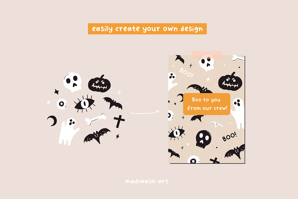 HALLOWEEN - cards, patterns graphic, a Seasonal Illustration by Madiwaso (Photo 7 of 9)