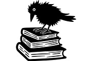 Raven on Books SVG Bundle, an Object Graphic by Designer_Momina (Thumbnail 4 of 19)