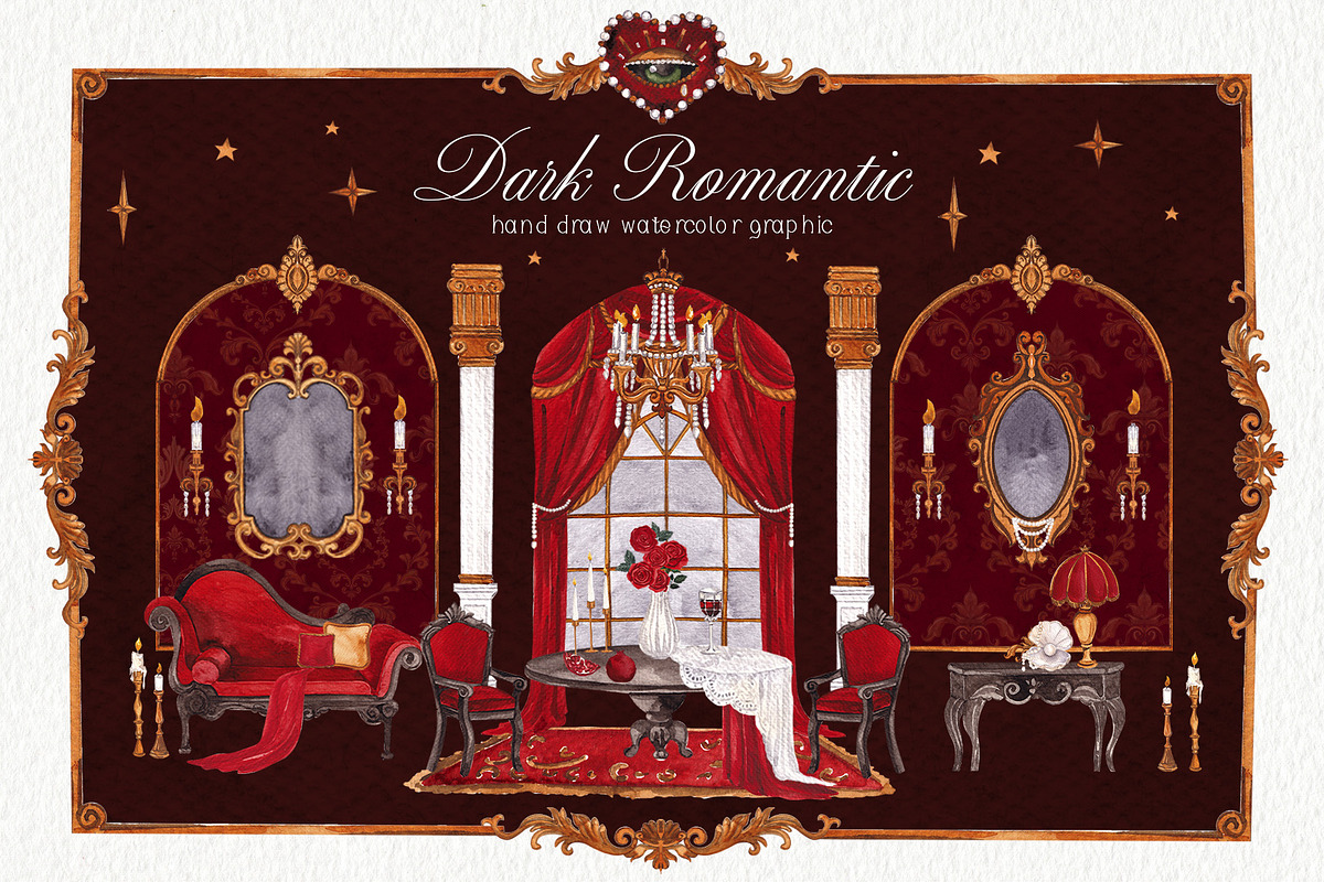 Dark Romantic. Watercolor art, an Object Graphic by ma_i_vi (Photo 1 of 12)
