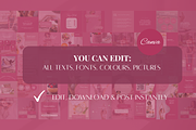 250 Pink Wellness Instagram Template, a Social Media Template by SociallyyCreative (Thumbnail 4 of 10)