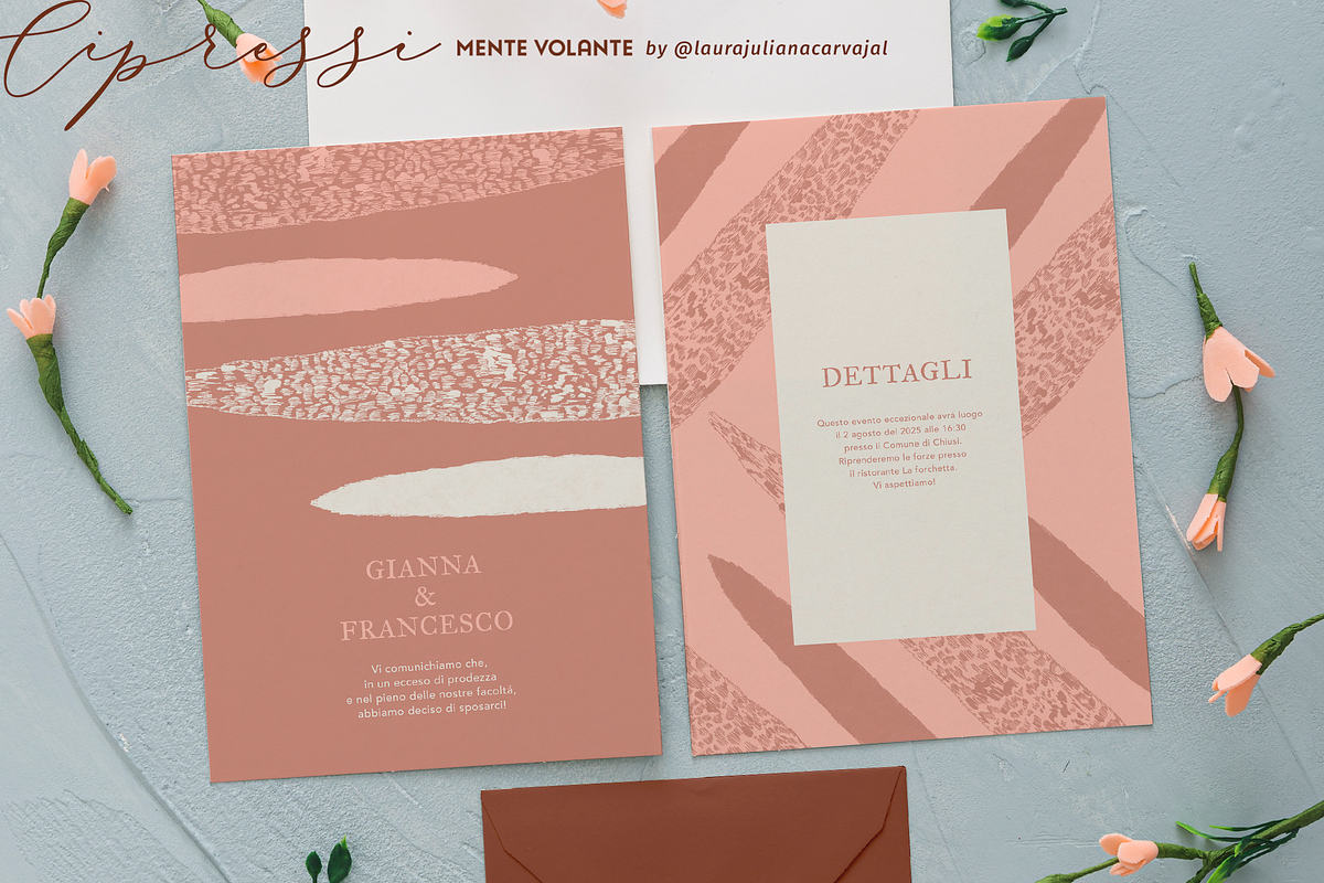 Wedding Stationery set Cipressi, an Invitation Template by Mente Volante Studio (Photo 2 of 6)