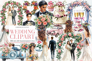 Cute Wedding Clipart, an Illustration by Designworld