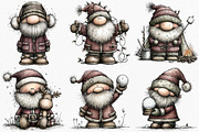 Quirky Whimsical Santa Clipart, an Illustration by Canvas Craft (Thumbnail 3 of 7)