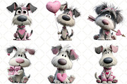 Whimsical Valentine Dog Clipart, an Illustration by Black Bird Studio (Thumbnail 5 of 6)