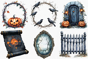 Watercolor Spooky Halloween Frames, an Illustration by Canvas Craft (Thumbnail 3 of 8)