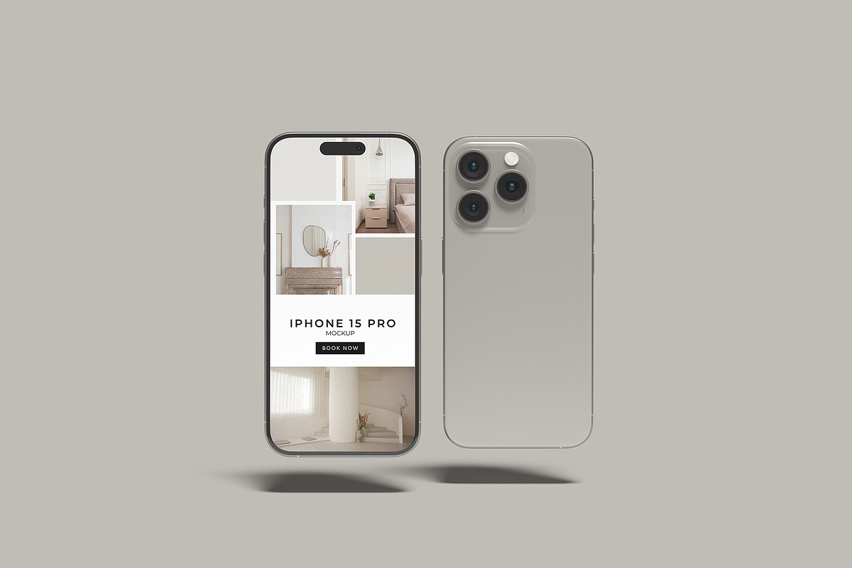 iPhone 15 Pro Mockup, an iPhone Mockup by Bangdastudio (Photo 2 of 7)