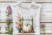 Watercolor Fall Pumpkin Fence Clipar, an Illustration by Rose Art (Thumbnail 4 of 7)
