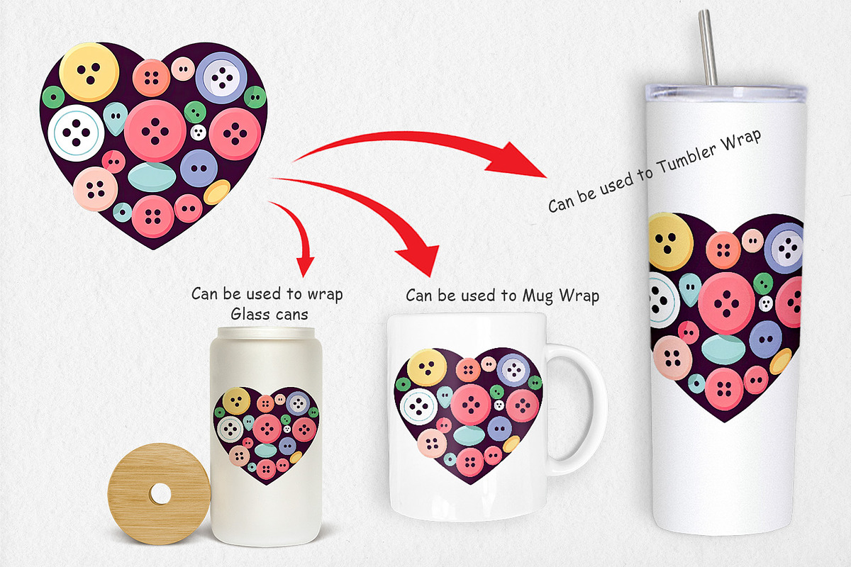 Button Heart Clipart, a Graphic by Artnoy (Photo 4 of 5)