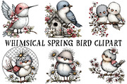 Whimsical Spring Bird Clipart, an Illustration by OK Design (Thumbnail 2 of 6)