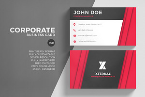 Corporate Red Business Card