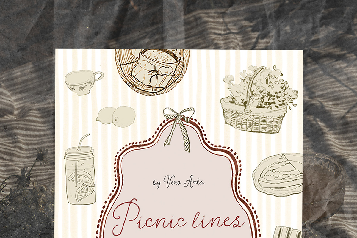 Picnic hand drawn line illustrations, an Object Illustration by Vero Arts (Photo 5 of 11)