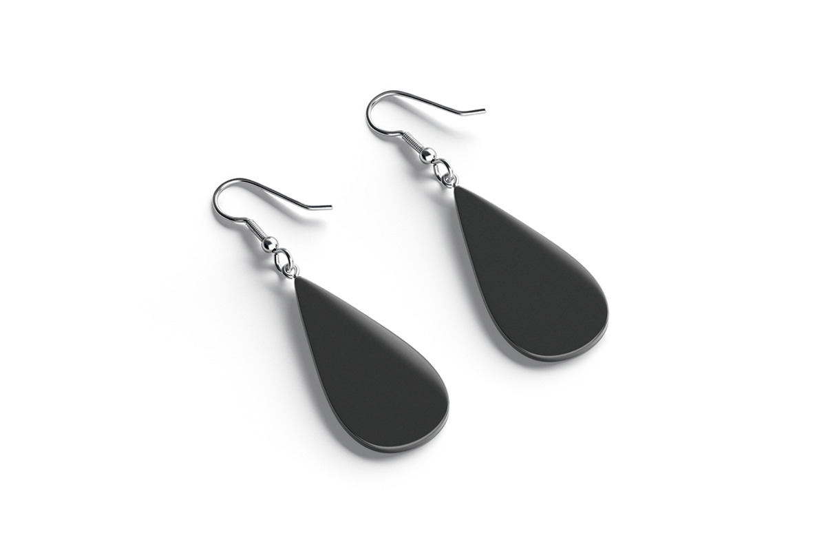 Black Drop Earring Jewelry 3D Model, an Object 3D Model by rebrandy (Photo 2 of 9)