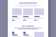 Modern Travel Website Wireframe, a Wireframe Template by MightyDesign (Thumbnail 3 of 9)