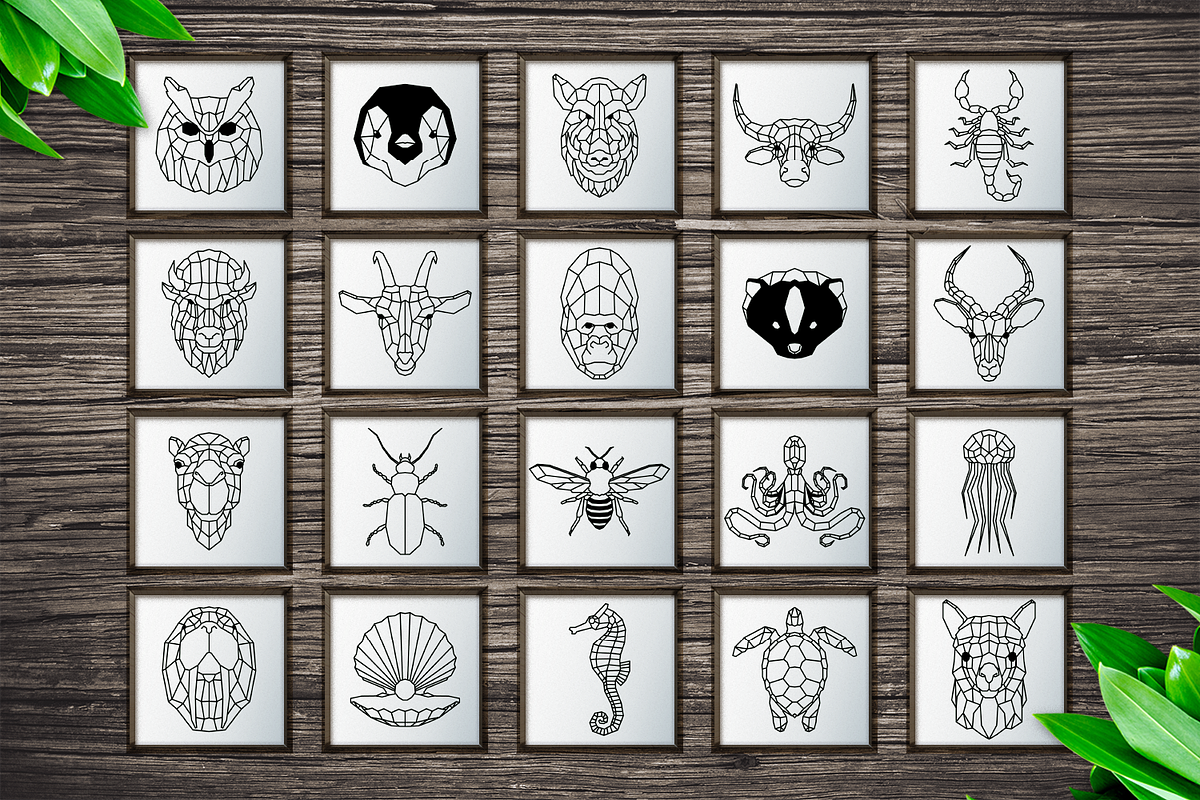 100 Geometric Animals Portraits, a Decorative Illustration by Arshad Ali (Photo 4 of 11)