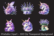 Lavender Floral Birthday Clipart, an Illustration by RobertsArt (Thumbnail 5 of 7)