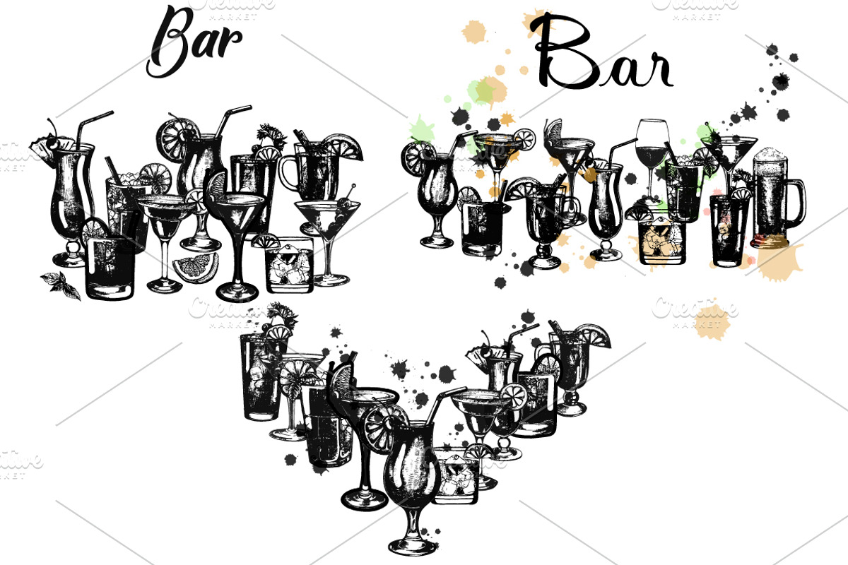 Cocktails, Drinks & Glasses, a Decorative Illustration by Ecaterina Sciuchina (Photo 7 of 9)