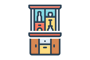 Cabinet kitchen color icon, a Duotone Icon by Creative priyanka
