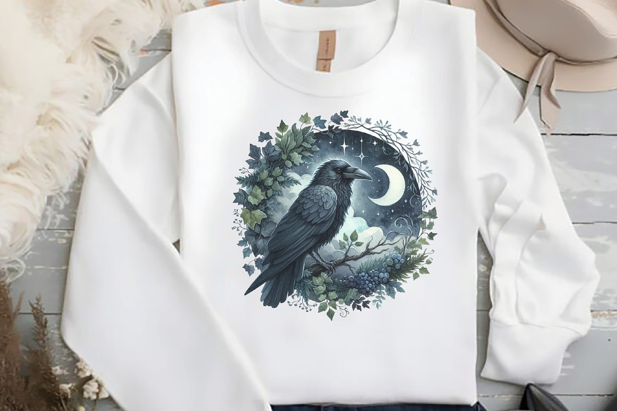 Watercolor Raven Clipart, an Illustration by DreamCafeArt (Photo 6 of 7)
