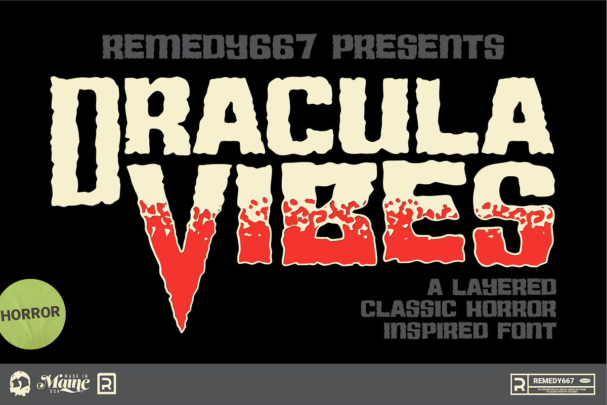 Dracula Vibes - Layered Horror Font, a Font by Remedy667 (Photo 1 of 7)