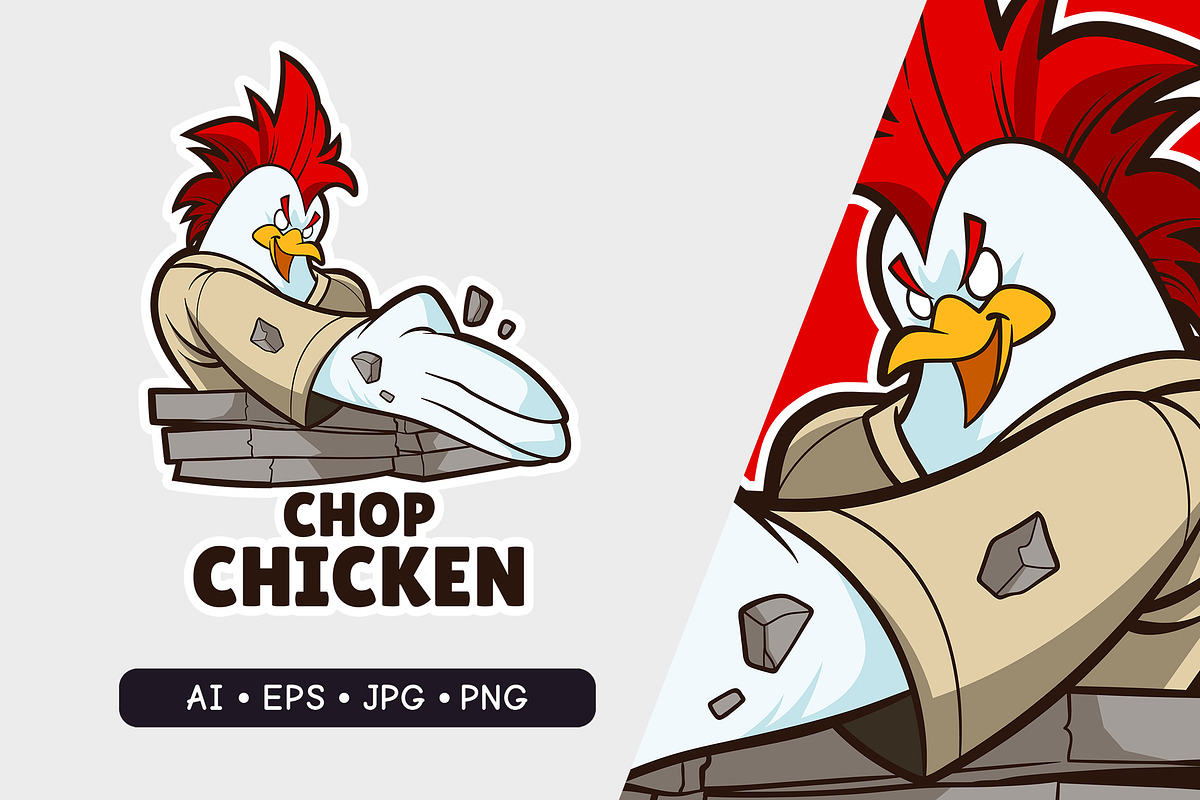 Chopchicken - Mascot Logo, a Branding & Logo Template by SLAB! Design