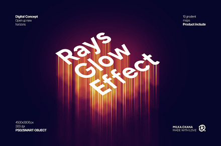 Rays Glow Text Effect, a Layer Style Add-On by Milka