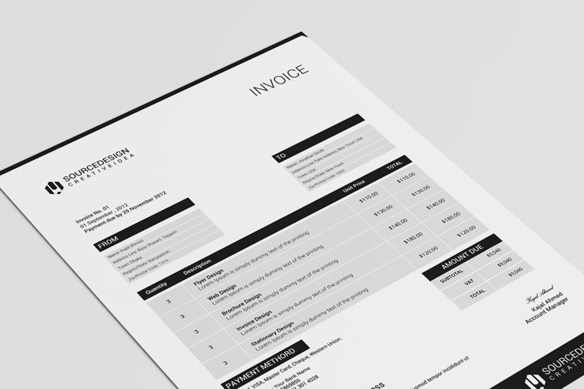 Corporate Invoice, a Stationery Template by thedesignsource (Photo 1 of 3)