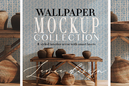 Wallpaper Mockup Ethnic Decor, a Household Mockup by LAMIA DESIGN