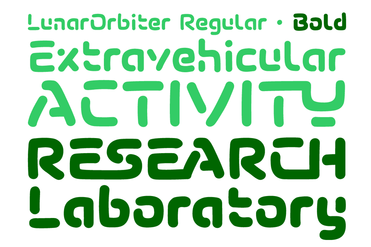 Lunar Modular hand drawn sci-fi font preview 3