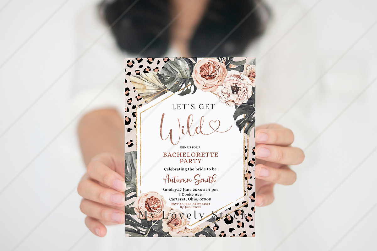 Girl holding an invitation mockup, a Print Template by My Lovely Stock (Photo 3 of 3)