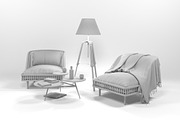 Furniture set 0206, a Furniture 3D Model by inDahouze (Thumbnail 8 of 9)