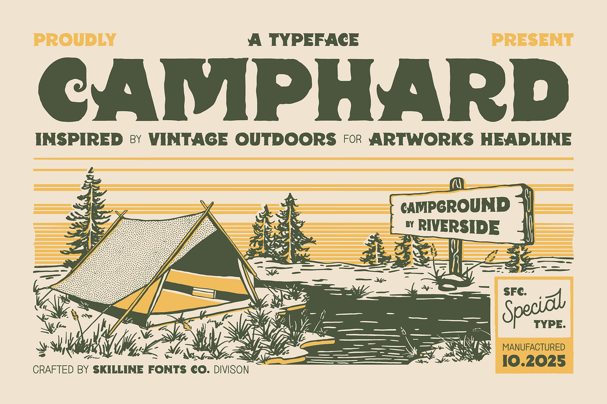 SFC Camphard, a Sans Serif Font by Skilline Supply Co. (Photo 1 of 8)