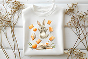 Bunny with Book Clipart PNG Bundle, an Illustration by Libby Wishes (Thumbnail 4 of 5)