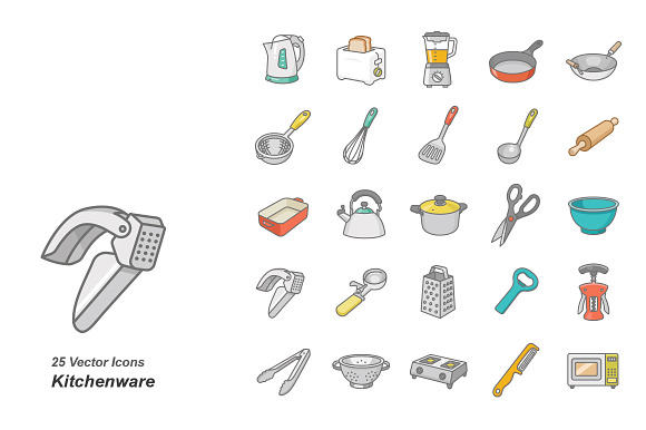 Kitchenware Color Vector Icons