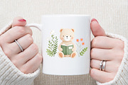 Cute Teddy and Vintage Books Clipart, an Illustration by Sublimation Artist (Thumbnail 5 of 6)