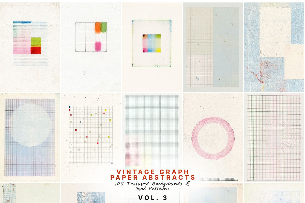 Vintage Graph Paper Abstracts, a Background Graphic by Natali Batu (Photo 8 of 13)