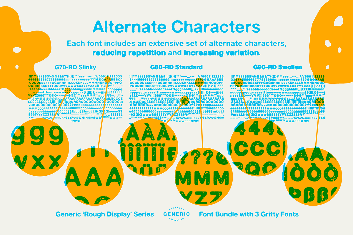 Generic – Rough Display (3 Fonts), a Sans Serif Font by More Etc. Studios (Photo 7 of 12)