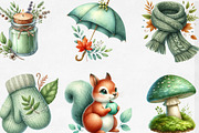 Mint Fresh Green Autumn Clipart, an Illustration by Designking (Thumbnail 3 of 4)