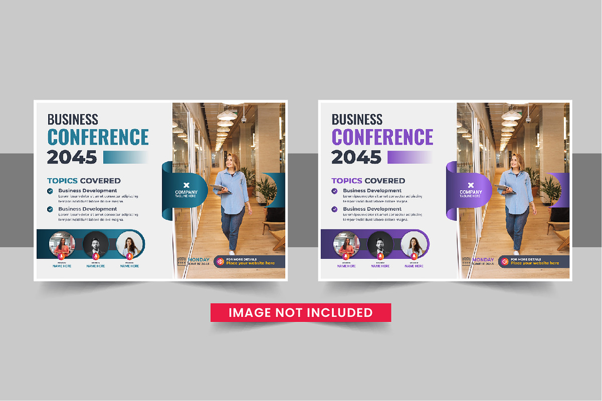 Horizontal Conference flyer bundle, a Flyer Template by Pavel_design (Photo 8 of 11)