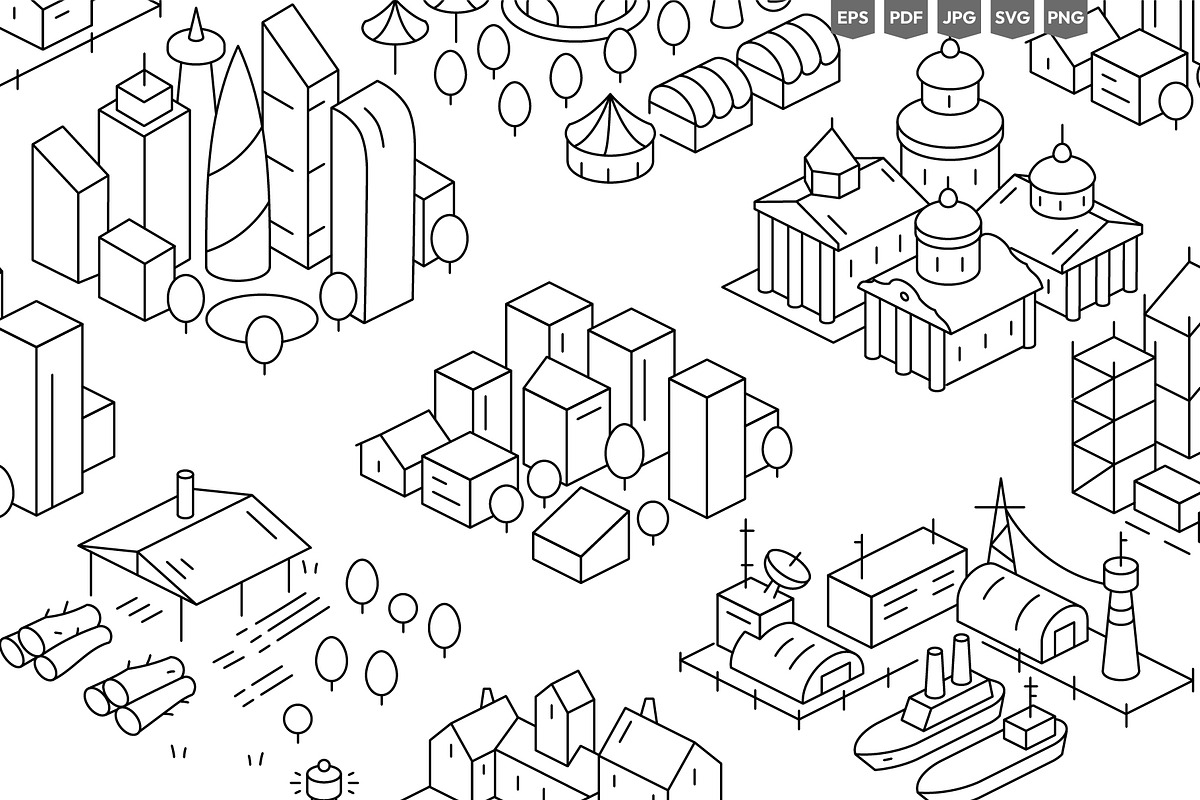 City Districts Icon Pack, an Object Illustration by Ilia Design (Photo 10 of 14)