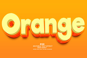 Orange 3D PSD Editable Text Effect