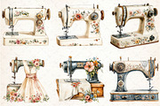 Vintage Sewing Machine Clipart, an Illustration by Libby Wishes (Thumbnail 2 of 5)
