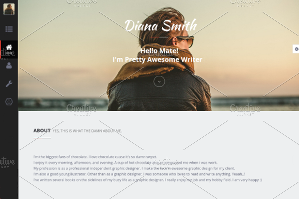 Diana - Personal HTML Theme, a Bootstrap Template by TemplateNinja