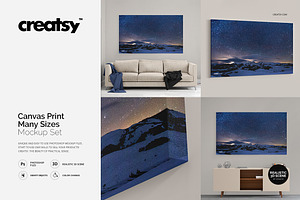 Canvas Print Many Sizes Mockup Set