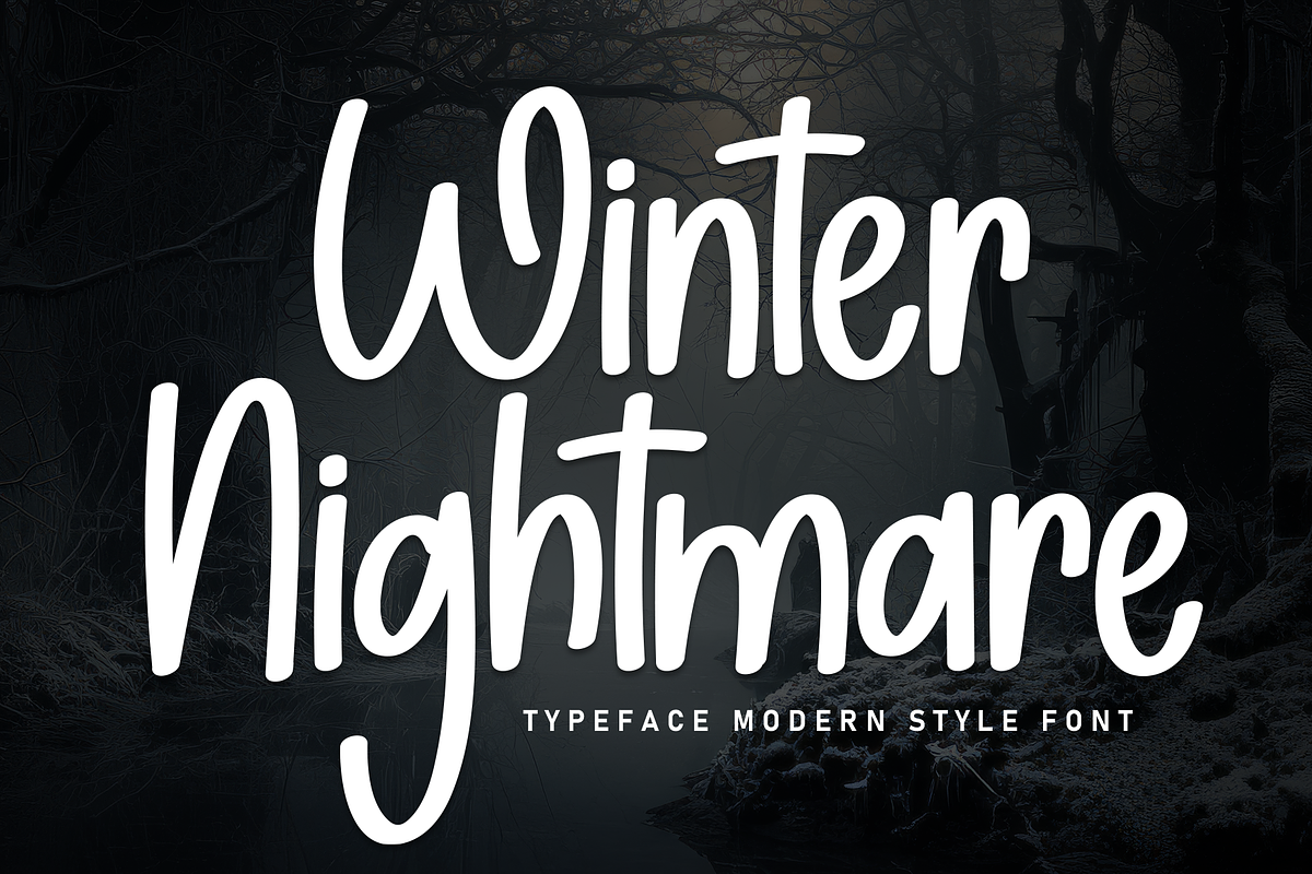 Winter Nightmare | Script Font, a Script Font by Scratchones (Photo 1 of 8)