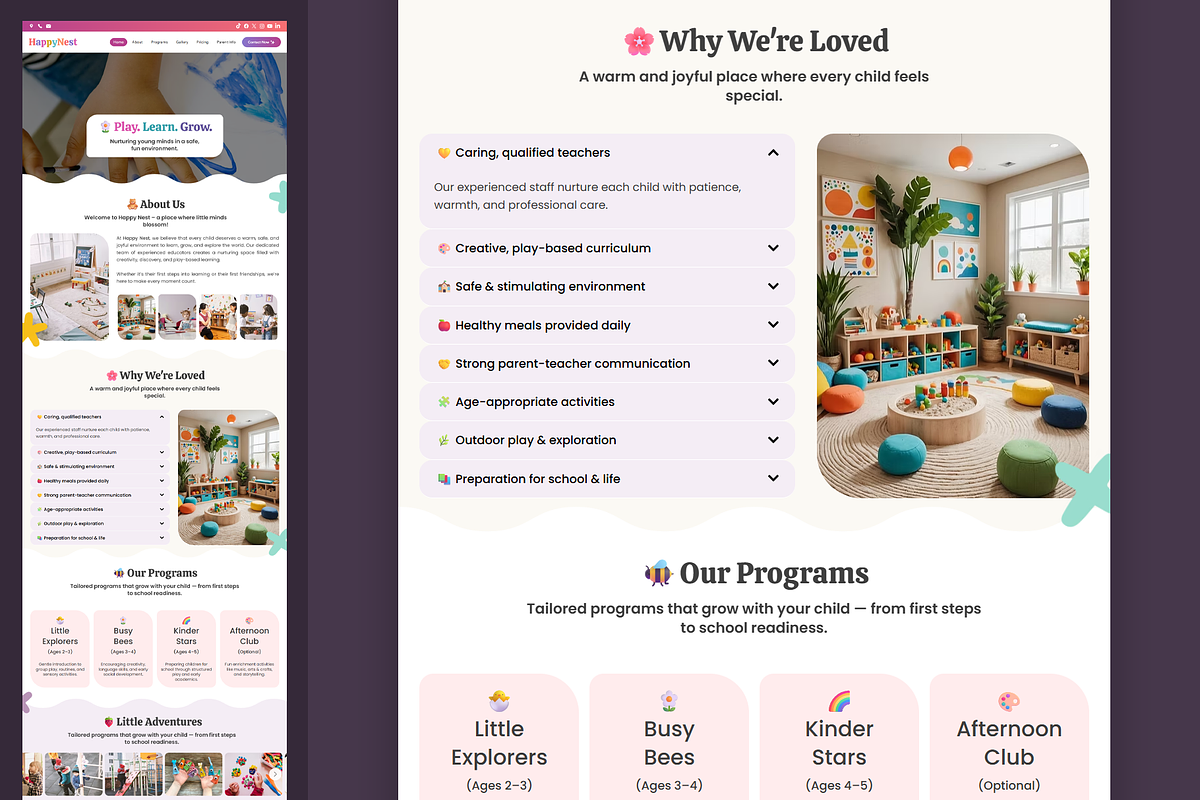 Child Daycare - Wix Studio Website preview 5