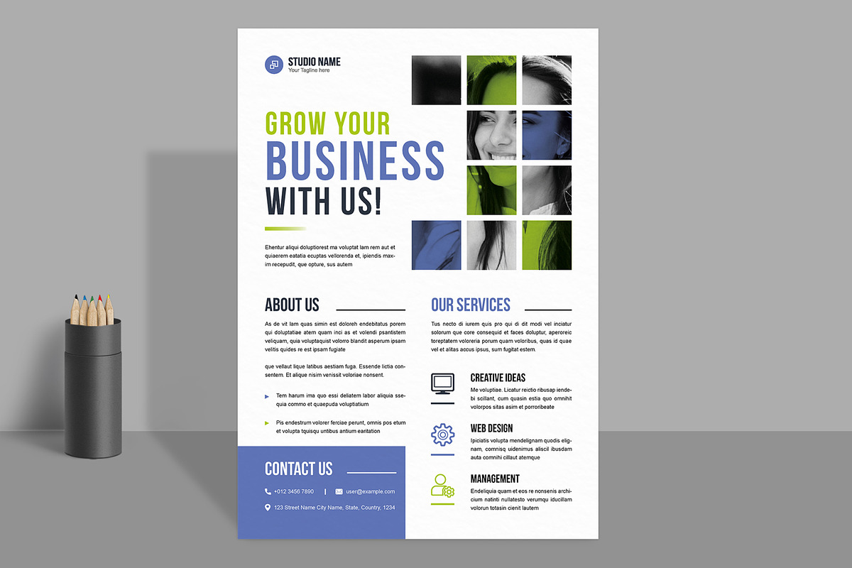 Corporate Flyer Template, a Flyer Template by ContestDesign (Photo 1 of 2)