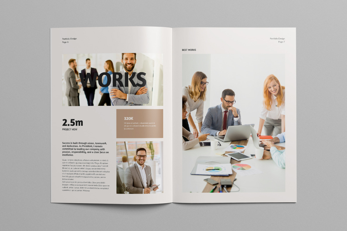 Works / Portfolio Template Canva, a Brochure Template by Pixelpick (Photo 4 of 9)