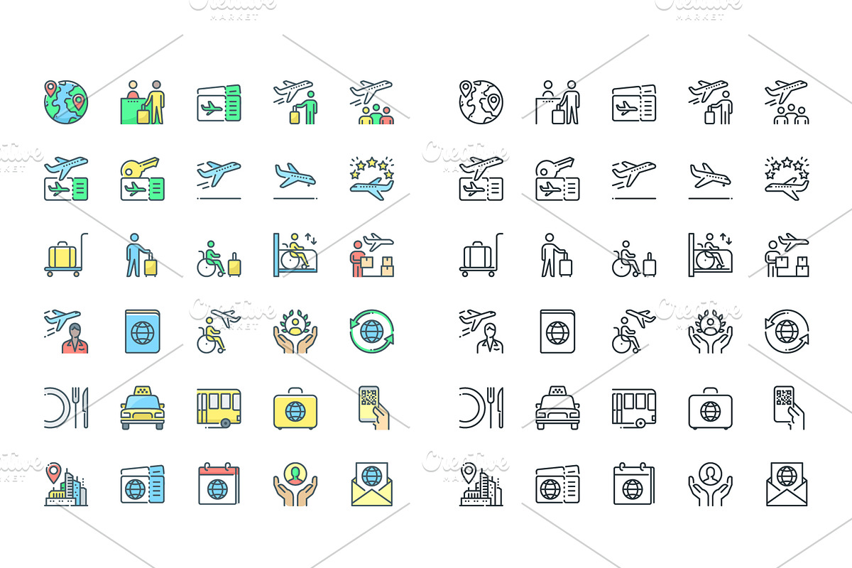 Airport Icons, an Outline Icon by Kalash (Photo 2 of 2)