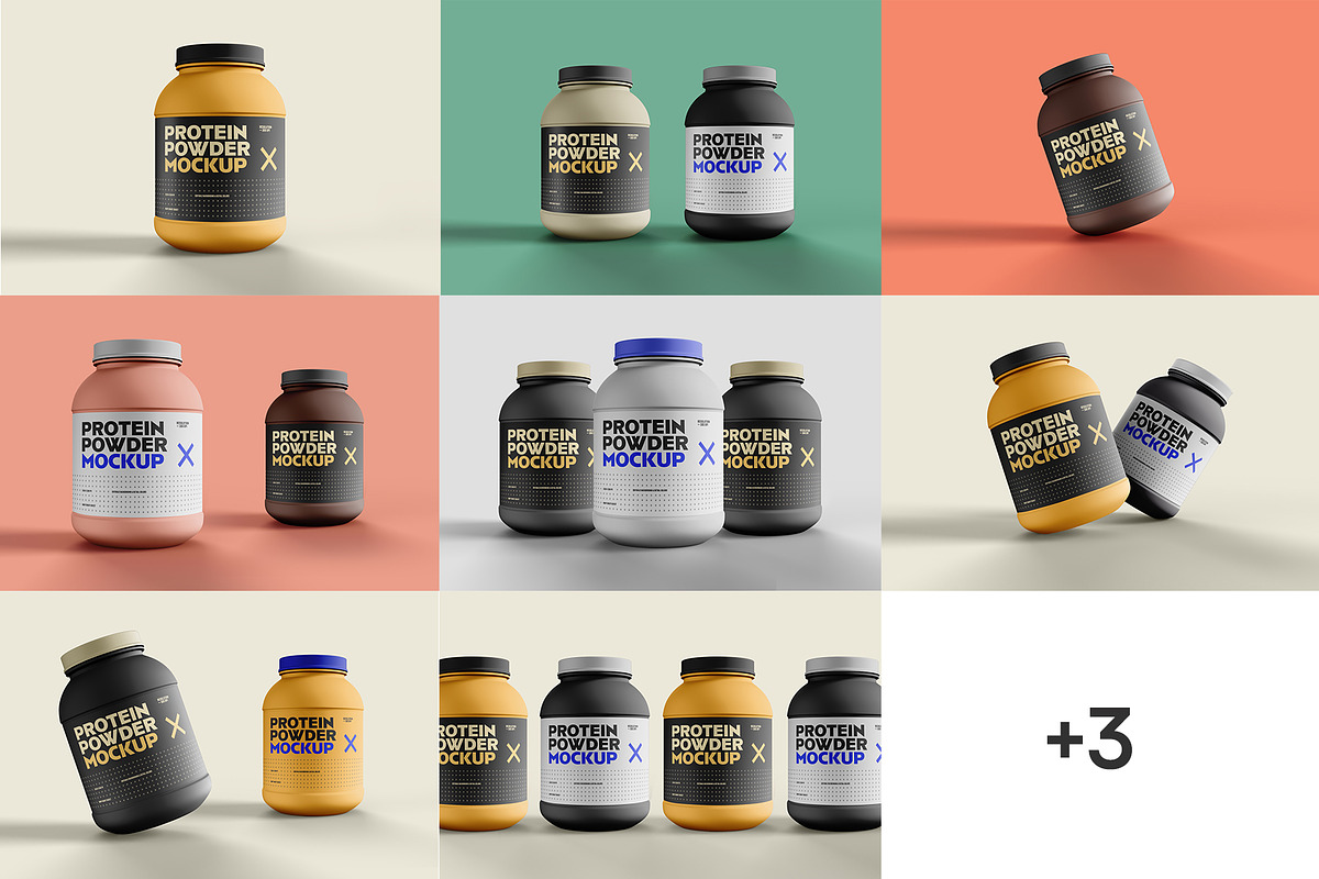 Food Supplement Plastic Jar Mockup, a Cups & Container Mockup by dpi (Photo 2 of 14)