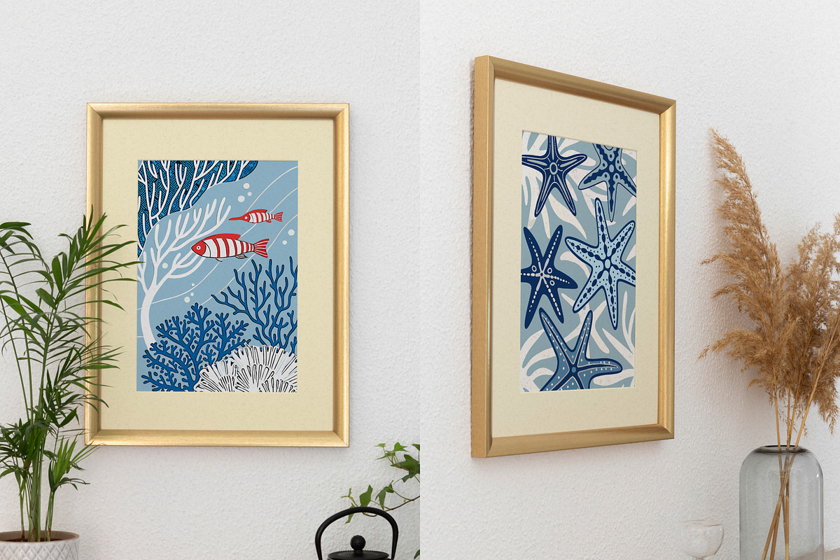 Summer Beach Wall Art Set, a Wallpaper Graphic by Helospace (Photo 4 of 10)